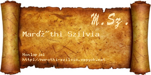 Maróthi Szilvia névjegykártya